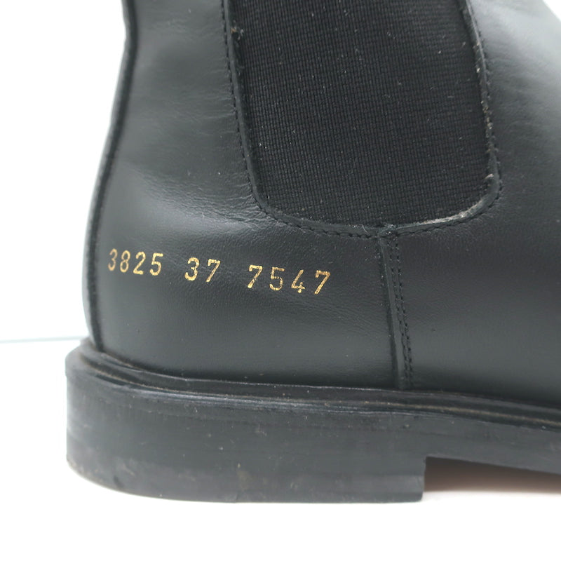 Woman by Common Projects Chelsea Boots Black Leather Size 37 Flat Ankle Boots