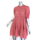 Doen Nerine Embroidered Mini Dress Mirage Pink Cotton-Voile Size Extra Small