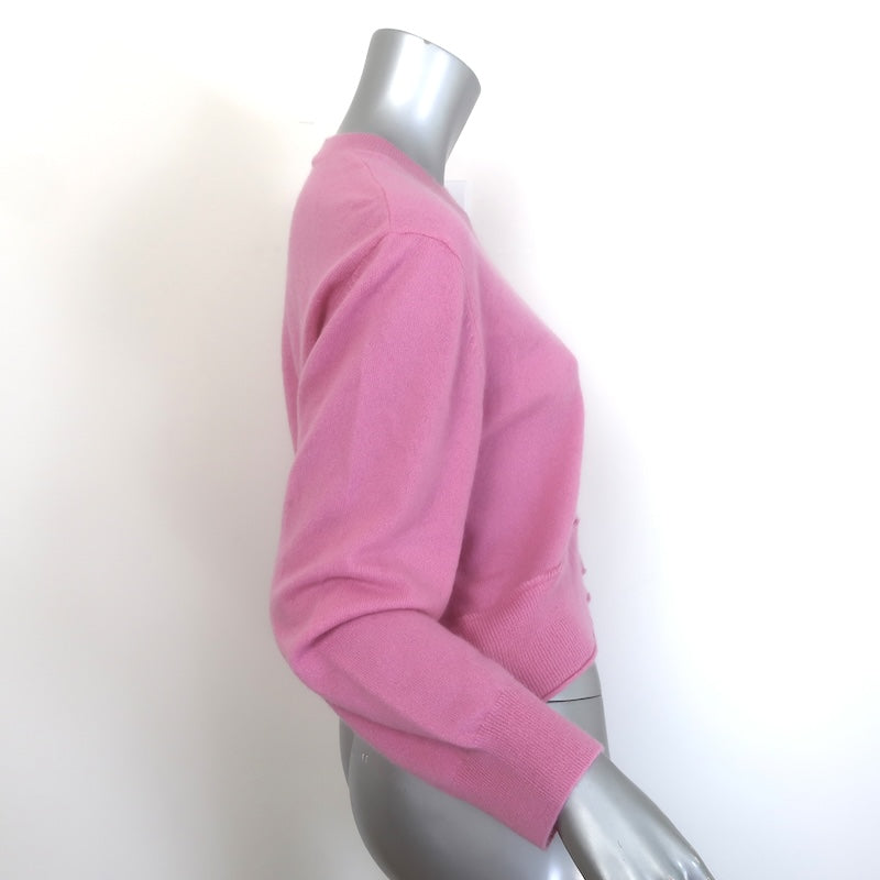 LoveShackFancy Cropped Cashmere Crewneck Sweater Pink Size Extra Small