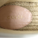 Gucci Logo Espadrilles Cream Canvas Size 39.5