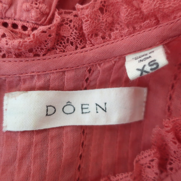Doen Nerine Embroidered Mini Dress Mirage Pink Cotton-Voile Size Extra Small