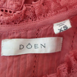 Doen Nerine Embroidered Mini Dress Mirage Pink Cotton-Voile Size Extra Small