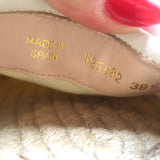 Gucci Logo Espadrilles Cream Canvas Size 39.5