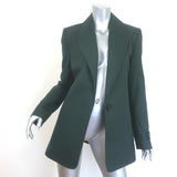 Marina Moscone Slim Boyfriend Blazer Forest Green Virgin Wool Size US 0 NEW