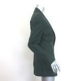 Marina Moscone Slim Boyfriend Blazer Forest Green Virgin Wool Size US 0 NEW