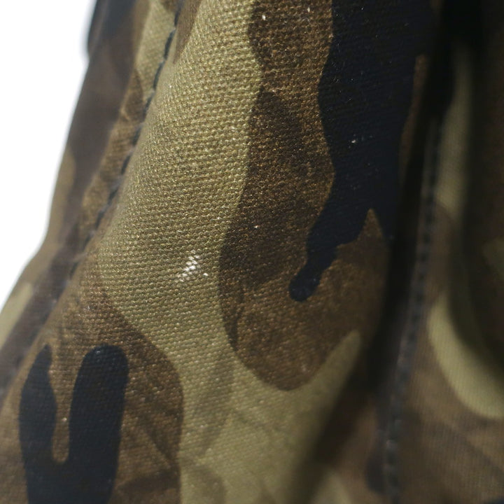 Prada Large Canapa Camo Tote Bag Army Green Canvas
