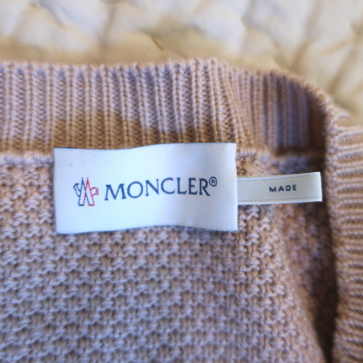 Moncler Maglione Tricot Alla Coreana Knit Puffer Jacket Pink Wool Size Small