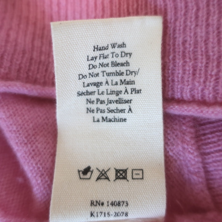 LoveShackFancy Cropped Cashmere Crewneck Sweater Pink Size Extra Small