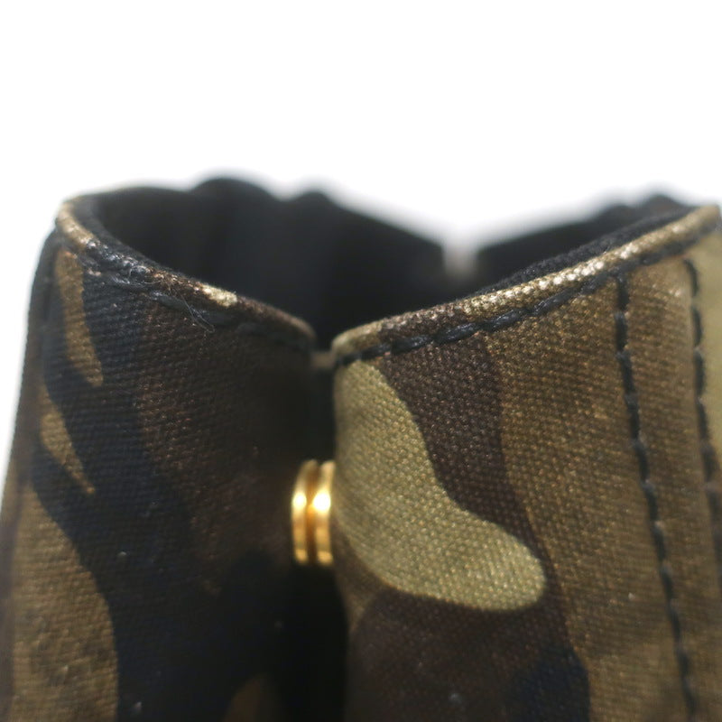 Prada Large Canapa Camo Tote Bag Army Green Canvas