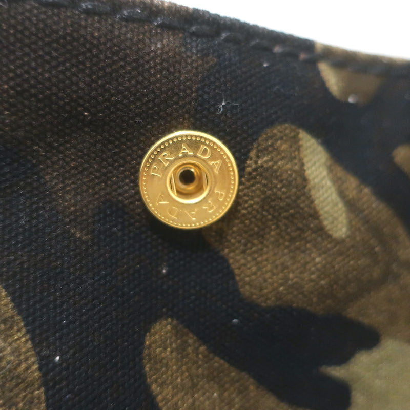 Prada Large Canapa Camo Tote Bag Army Green Canvas
