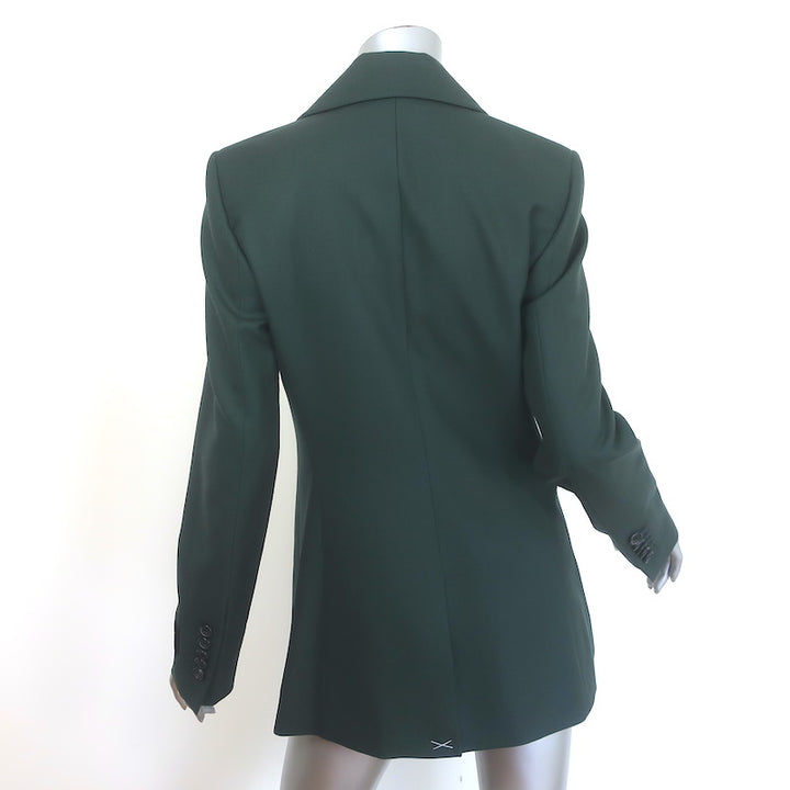 Marina Moscone Slim Boyfriend Blazer Forest Green Virgin Wool Size US 0 NEW