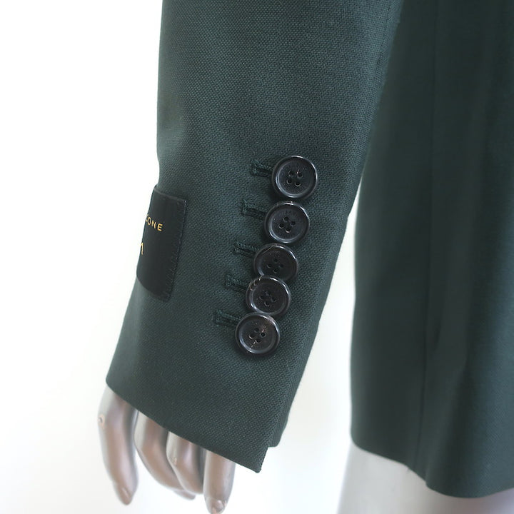 Marina Moscone Slim Boyfriend Blazer Forest Green Virgin Wool Size US 0 NEW