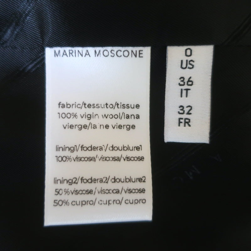 Marina Moscone Slim Boyfriend Blazer Forest Green Virgin Wool Size US 0 NEW
