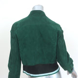 Sandro Suede Bomber Jacket Green Size 1