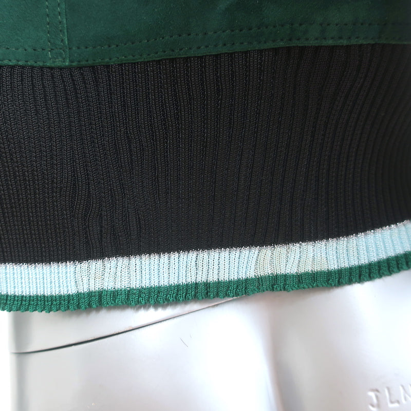 Sandro Suede Bomber Jacket Green Size 1