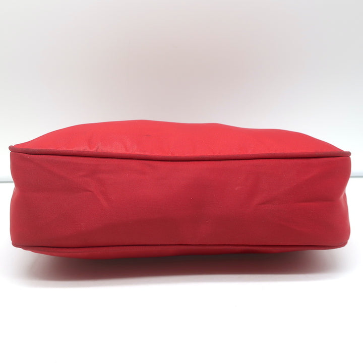 Prada Tessuto Nylon Mini Hobo Red Shoulder Bag