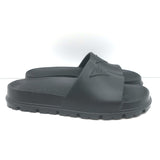 Prada Triangle Logo Rubber Pool Slide Sandals Black Size 38