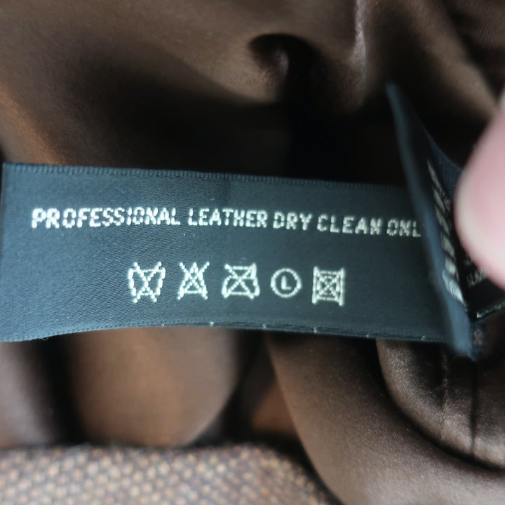 Ralph Lauren Black Label Leather-Trim Tweed Dress Brown Wool-Cashmere Size 2