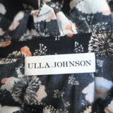Ulla Johnson Dionne Long Sleeve Blouse Black Floral Print Cotton-Blend Size 4