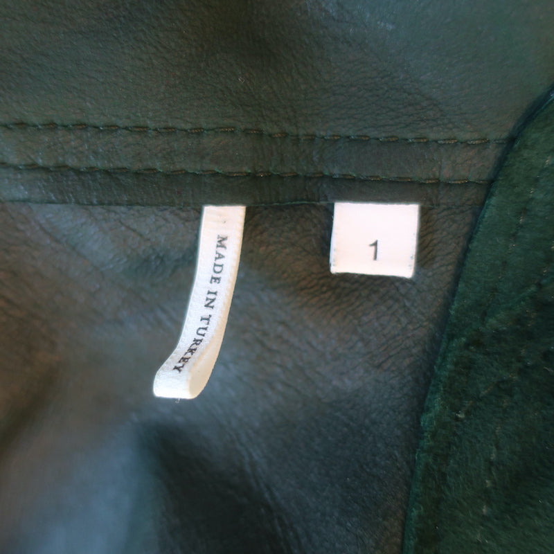Sandro Suede Bomber Jacket Green Size 1