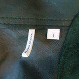 Sandro Suede Bomber Jacket Green Size 1