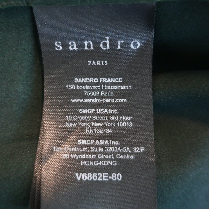 Sandro Suede Bomber Jacket Green Size 1