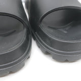 Prada Triangle Logo Rubber Pool Slide Sandals Black Size 38