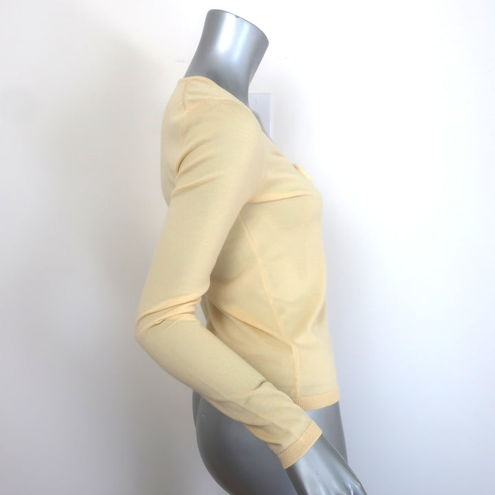 Doen Naida Tie-Neck Cardigan Citrone Featherweight Merino Wool Size Small NEW