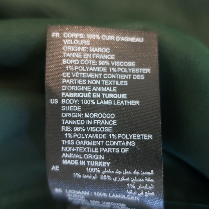 Sandro Suede Bomber Jacket Green Size 1
