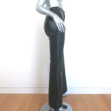 Cynthia Rowley Racer Side-Stripe Faux Leather Bell Bottom Pants Black Size 0