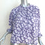 Masscob Filipa Top Purple/White Floral Print Cotton Size Small 3/4 Sleeve Blouse