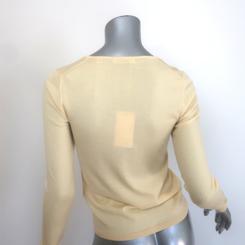 Doen Naida Tie-Neck Cardigan Citrone Featherweight Merino Wool Size Small NEW