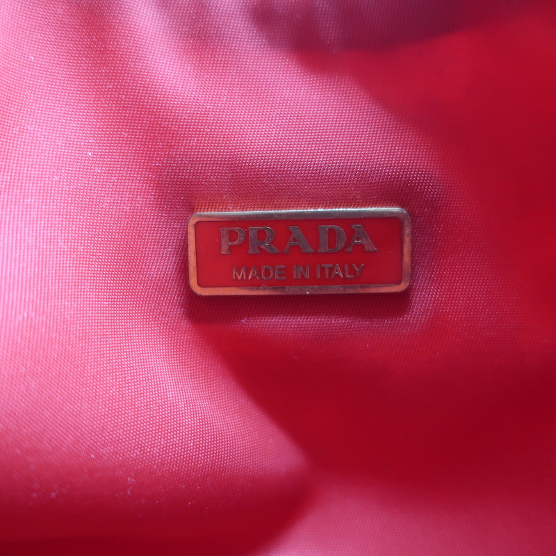 Prada Tessuto Nylon Mini Hobo Red Shoulder Bag