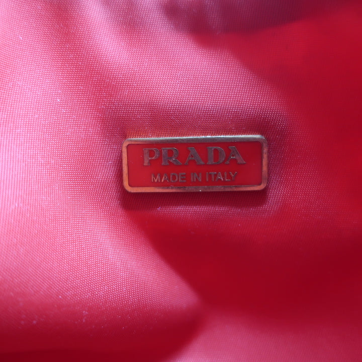 Prada Tessuto Nylon Mini Hobo Red Shoulder Bag