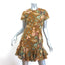 Zimmermann Tropicale Lattice Open-Back Mini Dress Brown Floral Print Size 1