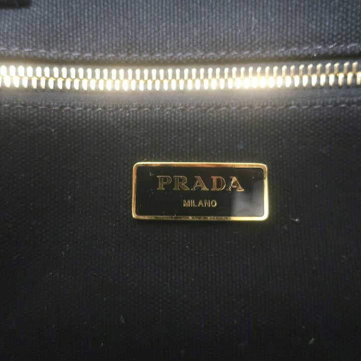 Prada Large Canapa Camo Tote Bag Army Green Canvas