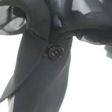 Oscar de la Renta Tie-Neck Chiffon Blouse Dark Brown Size 6 Long Sleeve Top