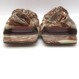 BY FAR Lima Knotted Flat Slide Sandals Almond Snake Print Leather Size 38 NEW