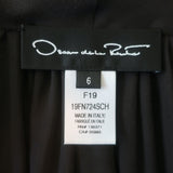 Oscar de la Renta Tie-Neck Chiffon Blouse Dark Brown Size 6 Long Sleeve Top