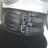 Alaia Leather-Belted Ultra High Rise Barrel Leg Pants Black Cotton Twill Size 36