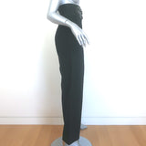 Alaia Leather-Belted Ultra High Rise Barrel Leg Pants Black Cotton Twill Size 36