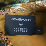 Zimmermann Tropicale Lattice Open-Back Mini Dress Brown Floral Print Size 1