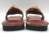 BY FAR Lima Knotted Flat Slide Sandals Almond Snake Print Leather Size 38 NEW