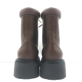Celine Bulky Lace-Up Combat Boots Dark Brown Leather Size 37 NEW