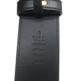 Gucci GG Buckle Belt Black Leather Size 75 US 30
