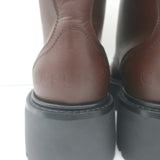 Celine Bulky Lace-Up Combat Boots Dark Brown Leather Size 37 NEW