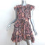 Isabel Marant Xanity Ruffled Mini Dress Pink/Multi Printed Cotton Size 38