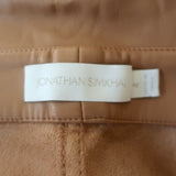 Jonathan Simkhai Mari Faux Leather Tie-Waist Shorts Camel Size 4