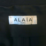 Alaia Leather-Belted Ultra High Rise Barrel Leg Pants Black Cotton Twill Size 36