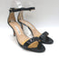 Manolo Blahnik Chaos Ankle Strap Sandals Black Patent Leather Size 38.5
